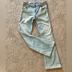 KUT FROM THE KLOTH CHRISSY FLARE FULL LENGTH JEANS SIZE 8 FADED BLUE